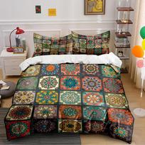 Colorful Bohemian Mandala Bedding Set Bedding set (1 duvet cover, 2 pillowcases, duvet not included) 135x200cm