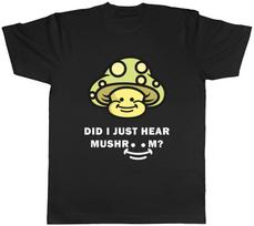 Mushroom Lover Mens T-Shirt Did I Just Hear Mushroom Smiley Face Tee Gift XS