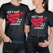 All I Want for Happy Valentine's Day Love Goals Couple Matching T-Shirts #VD XL
