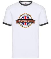 Made In Weymouth - Mens Ringer - Town Hometown Born In Dorset Gift M