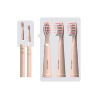 ORACURA® Sonic Electric Toothbrush Heads for SB100 & SB200 (Peach, Pack of 3) - Soft DuPont Bristles, Flexible Design, Prevents Tooth Abrasion, Tho