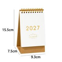 Standing 2027 Desk Calendar Monthly Layout Coil Calendar Simple Style Agenda Organizer  Home Office White-S