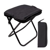 Folding Chair Lightweight Compact Chair Black Plain Type Weight Capacity 150kg Aluminum Portable Chair with Integrated Storage Case minichair1t