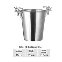 Anditai Deer Head Stainless Steel Ice Bucket 5L
