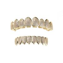 Accessories Hip Hop Grillz 5A Cubic Zirconia Fashion Brass Vintage Jewelry Real Gold Plated Grills Teeth Grillz auksas