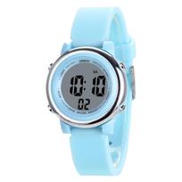 Green Sport Digital Wrist Watch for Kids 3ATM Waterproof with Seven Color Lights and Alarm Feature for Boys