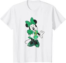 Hot Fashion Disney Minnie Mouse 4-Leaf Clovers Retro St. Patrick's Day T-Shirt S-4XL Four Seasons M