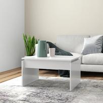 Coffee Table, White, 68X50X38 Cm, Wood-Based Material