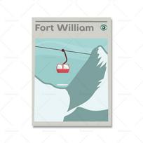Modern Retro Schotland Travel Art Print Pop Poster Kitchen Wall Pictures Minimalist Geometric Mountain Hiking Home Decor Murals 21x30cm No Framed
