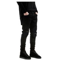 Cowboy European And American High Street Pure Black Slim Fit Small Leg Elastic Jeans Men'S Slim Fit 28