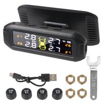 Padangų slėgio stebėjimo sistema Saulės energija maitinamas TPMS Padangų slėgio signalas Temperatūros įspėjimas Degalų taupymas Automobilio padangų slėgio monitorius su 4 išoriniais davikliais External