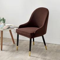 European-Style Universal Leather Dining Chair Cover with Curved Backrest, Thickened Design, and Household Stool Compatibility Low armrest