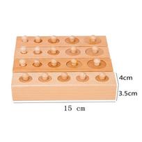 Medinis Montessori rinkinys Cilindrų lizdų dėlionė Žaislas Kūdikio jutimų lavinimo žaislai Ikimokyklinio amžiaus vaikams Švietimo žaislai Vaikams Vaikams natūrali