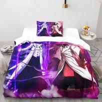 Anime Naruto Mikropluošto Patalynės Komplektai, Vaikų Gimtadienio Dovana su Užtrauktuku Kambario Dekoravimas Paaugliams suaugusiems 3 dalių Antklodės Užvalkalas 90x200cm purple