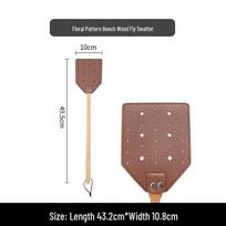 Solid Wood Fly Swatter with Extended Handle - Durable, Thickened, Manual Swatter for Mosquitoes and Flies.