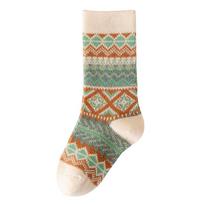 Children's Autumn/Winter Fair Isle Mid-Calf Socks - Girls, Boys & Babies, Retro Trendy Design L (6-8 years, 17-20cm foot)