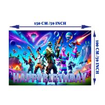 Fortnite šaudymo veikla Gimimo dienos šventės Dekoravimo reikmenys Gimimo dienos vėliava Torto viršus 24 keksiukų viršūnelės 18 Balionų fonas blue