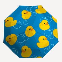 1pc Yellow Duck Bubbles Automatic Folding Umbrella - Compact 8-Rib Design, Durable Plastic & Iron, Lightweight for Outdoor Daily Use015