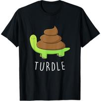 TURDLE Turtle Lover Poop Turd Pun Humor Gag T-Shirt 100% Cotton O-Neck Short Sleeve Summer Casual Mens T-shirt Streetwear - M... S įvairiaspalvis