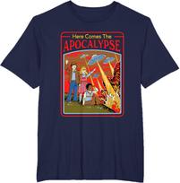 Steven Rhodes Here Comes The UFO Apocalypse Retro Dark Humor T-Shirt T-Shirt New Spring/Summer Arrivals Regular Fit Casual S įvairiaspalvis