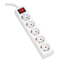 Omega Extension Cord Power Strip 1.5M 16A 5 Socket Type F Schuko German White [43702]