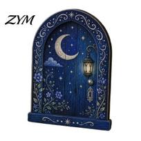 Mini Fairy Garden Gate Wooden Door, 2D Flat Miniature Decorative Door for Balcony DIY Craft, Dollhouse Accessory, Wall Terrarium Decor Durable B