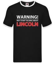 Warning Talk Lincoln - Mens Ringer - Love Fan Football City Funny Imps Imp L
