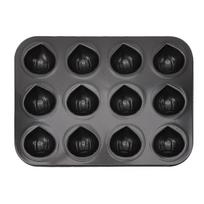 12 Cup Muffin Pan Nonstick Easy Release Carbon Steel Tray Uniform Cavities Warp Resistant Chestnut Bakeware
