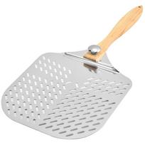 Folding Wood Handle Perforated Pizza Spatula Aluminum Hollow Design Bread Paddle Detachable Pizza Transfer Shovel Pancake