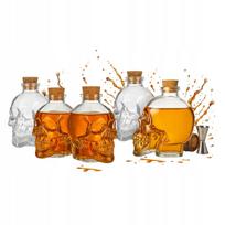 5x Skull-Shaped Decanter 100ml Unique Whiskey Gift Gadget