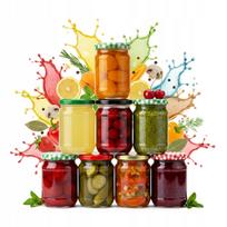 Jar 520ml JAM PRESERVES + LID FI82 8 PIECES
