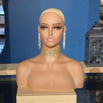 Realistic Pvc Mannequin Head Display Stand with Double Shoulders for Women Photo Props for Wig Hat Necklace