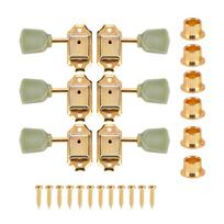 Metal And Plastic Machine Heads Gold + Jade Color Tuning Pegs Premium Tuning Keys  For Guitar