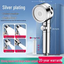 High-Pressure Turbo Shower Head with Hose: Enhanced Water Flow for Efficient Bathing Official Turbocharged Model - Black