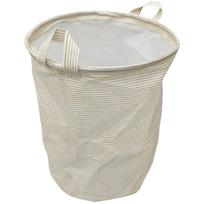 Folding Striped Laundry Basket Non-Woven Fabric Sundries Storage Basket  for Living Room L