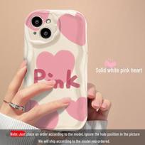 Smudged Pink Love Silicone Case for iPhone 11/12/13/14 and 16 Pro Max iPhone 16 Pro