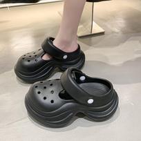 Fashion Women Platform Sandals DIY Laceup Fashion Clogs Thick Sole Summer Garden Shoes Ladies Home Street Slippers Beach Wedges Slides 35-36