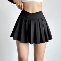 Women's Anti-Exposure High-Waisted Pleated Tennis Skirt - Quick-Drying, Breathable Yoga & Fitness Wear 5XL (185-200 Jin) balta