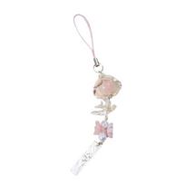 Handmade Beaded Bird Wind Chime Phone Chain Phone Embellishment Bag Decoration and Fashion Accessory for Bag and Phone rožinė