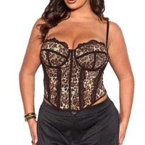 New li ize orset op sexy leopard dot pattern wear large size corset fishbone bra XS leopardo rašto spalva