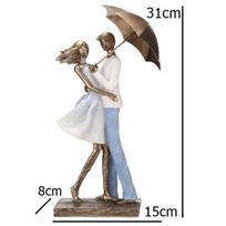 Abstract Metal Umbrella Couple Statue Resin Hug Lovers Sculpture Decor Love Novelty Valentine's Day Handcraft Ornament Present M
