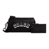 Coach Axel 21 Brand Print Pattern Exquisite Pebble Grain Leather Crossbody Bag Small Men crossbody bag Black CAJ41-QBL77 Basic Set (Bag+Dust Bag)