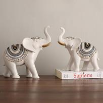 European Style Gold Leaf Elephant Ornaments Living Room TV Cabinet Wine Cabinet Entrance Decoration Resin Craft Decorations for Home