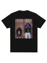 Fashion Print T Shirt Casual Crystal Castles Crew Neck Streetwear Short Sleeve T Shirt Women Cotton Men Women Casual Top Summ... S