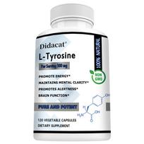 L-Tyrosine 500 Mg Dietary Supplement, 120 Vegetable Capsules Per Bottle 120 Capsules