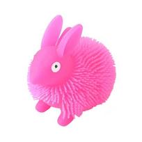 Šviečiantis pūkuotas zuikis Streso kamuoliukas Minkštas TPR Fidget žaislas su spalvas keičiančiomis šviesomis Sensorinis dekompresijos įtaisas Vaikams Suaugusiems pink