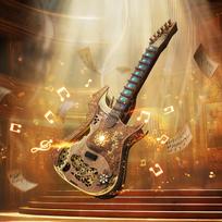 FUNPOLA 3D Puzzle Guitar Wooden Puzzle 3D Puzzle Playable Model with Chord Mode Toy Movable Model Home Decoration DIY Musical Instrument with LED
