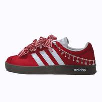 Adidas VL COURT 2.0 Dream Factory Red Plaid Sweetheart Knot Abrasion Resistant Low top German Army Trainers Women's Red JR2560(Team1468-) 35⅔