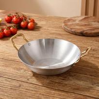 , Pan, Wok, Dry Pan for Cooking, Frying, Simmering, Steaming 22cm
