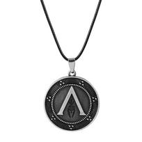 Spartan Helmet Keychain & Odyssey Drachma Necklace Pendant black
